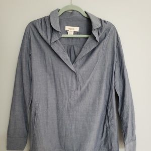 Chambray Tunic Length Top